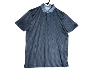 Grayson & Dunn Blue Geometric Pattern Golf Polo Shirt Mens Medium - Picture 1 of 6