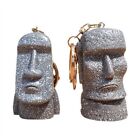 Stone Man Moai Statues Keychain Home Decoration Moai Figurine  Jewelry Gift