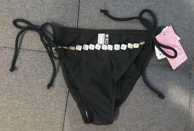 XOXO Women's XS Cheeky Side Tie Black Bikini Swim Bottom  - Image 1 of 2