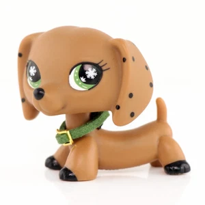 Minilpsshop LPS Dachshund Perro Ojos de Nieve LPS Figura y Collar Cabeza Bobble Juguete para Niños - Imagen 1 de 7