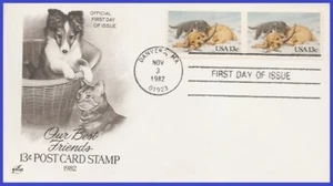 USA4 #2025 U/A ARTCRAFT FDC STR2  Kitten and Puppy - Picture 1 of 1