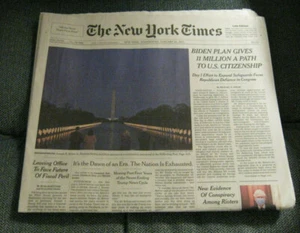 PERIÓDICO DE COLECCIÓN-NEW YORK TIMES-ELECCIONES 2020-INAUGURACIÓN VÍSPERA-20 DE ENERO 2021 - Imagen 1 de 3
