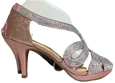 Alex Marie Blush Pink With Rhinestones Strappy Sandals Women’s 6.5 New 3” Heel - Image 1 of 4