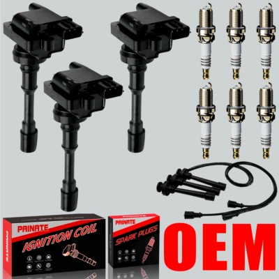 Brand 3X OEM Ignition Coil & Spark Plug & Wire For Mitsubishi Montero 3.8L UF525 - Image 1 of 4
