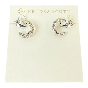 Kendra Scott Harper Huggie kleine Creolen Ohrringe rhodiniert KS Etui inkl - Bild 1 von 6