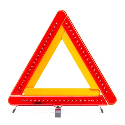 Red LED Foldable Compact Flashing Warning Hazard Breakdown Triangle - Image 1 of 2