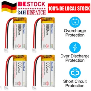 4 Stücke DC 3.7V 1100mAh 102050 wiederaufladbare Lithium-Polymer-Batterie - Bild 1 von 8