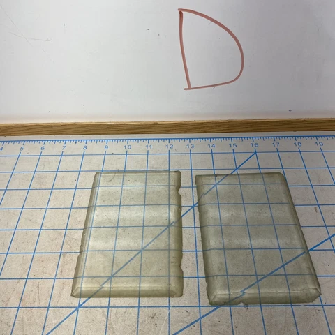 Vintage Antique Small Beveled Glass Panes Approx. 5 5/8 X 3 3/4” Chipped Cover