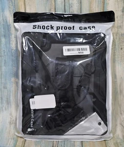 iPad 11 Black Shockproof Case Silicone 360 Rotating Kickstand Cover w/ Strap - Picture 1 of 5