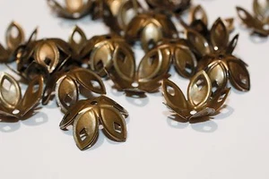 50pc Antique Bronze Bead Caps 1-3 day Shipping  - Picture 1 of 2