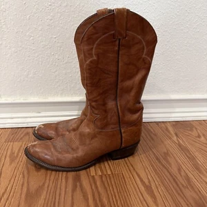 TONY LAMA 5084 Brown Tan Leather Cowboy Classic Western Boots Men.s 10.5 D - Picture 1 of 12