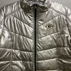 Chaqueta acolchada Green Bay Packers NFL talla XXL cremallera completa para mujer nueva con etiquetas - Imagen 1 de 11