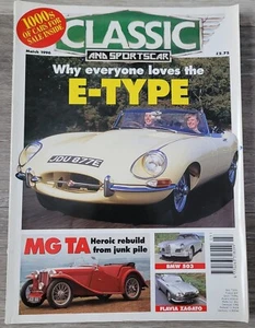 CLASSIC AND SPORTS CAR Magazine March 1996 E-Type, MG TA, BMW  503, Flavia - Bild 1 von 2