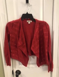 Cherokee Girls Size M 7/8 Red Metallic Sweater Sku WR No Buttons Or Closure - Picture 1 of 5