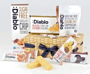 Diabetic Hamper Gift Snack Box Sweet Chocolate Cookies fathers day gift hamper - Picture 1 of 3