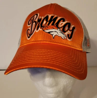 Womens New Era 9Forty Denver Broncos Hat Cap Orange Shiny Strap Back - Image 1 of 4