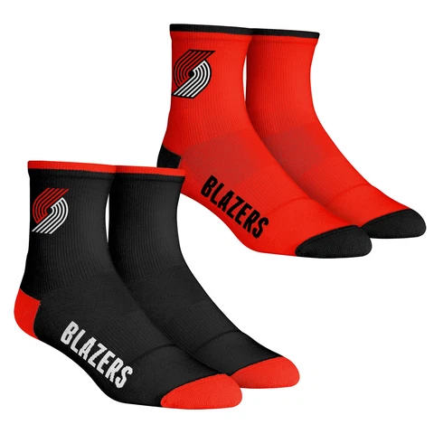 Men's Rock Em Socks Portland Trail Blazers Core Team 2-Pack Quarter Length Sock Cover
