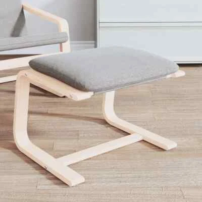 Footstool Light Gray 20.1"x16.1"x15.7" Fabric vidaXL - Image 1 of 4