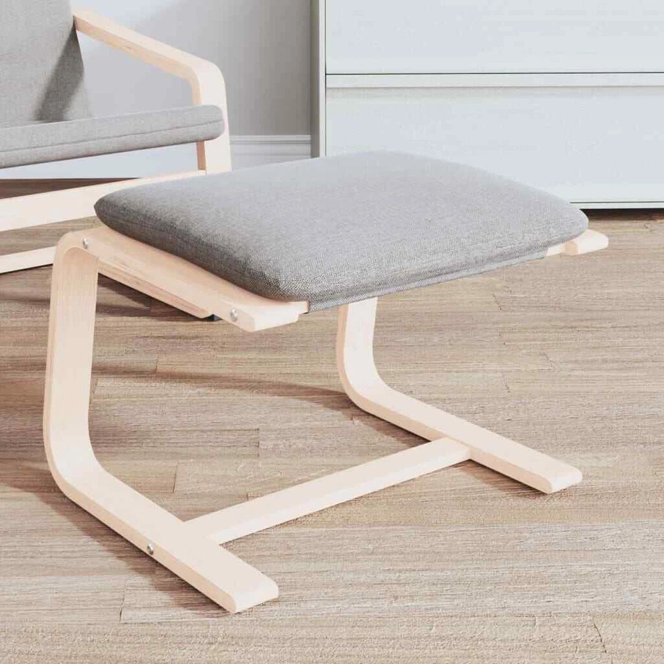 Footstool Light Gray 20.1"x16.1"x15.7" Fabric vidaXL - Image 1 of 4