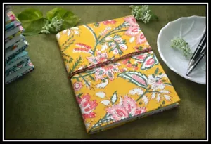 Doodle Diary Notebook Fabric Gift sketchbook journal A5 Diaries Unruled 200 Page - Picture 1 of 7