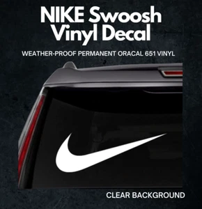 🚗 2 Nike Swoosh Vinyl Decals - 6" Wide 🌟 - Picture 1 of 2