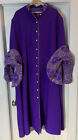 Womens Sz 24 Ornate Embroidered Purple Priest Cassock Robe Gown by MERCY ROBES
