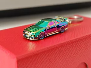 Nissan GTR R34 Purple Gradient Electroplate Diecast Keyring NIB AU Delivery##### - Picture 1 of 6