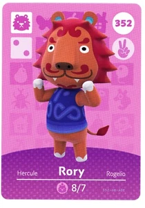Rory #352  - Amiibo Card - Animal Crossing Series 1 - Authentic Nintendo - Picture 1 of 2