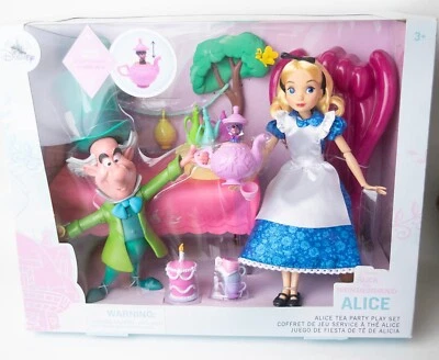 Disney Store ALICE IN WONDERLAND Doll Lot Mad Hatter Tea Party Diorama Set NEW - Image 1 of 2