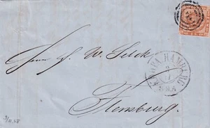 Cover and letter Denmark 1857 FLensburg - Picture 1 of 1
