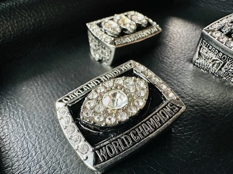 3 PCS Oakland Raiders Super Bowl RING SET W Case, USA Seller Cover