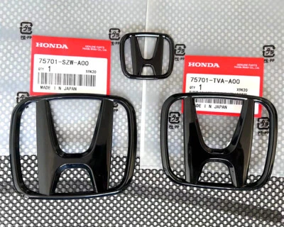 Parrilla delantera y emblema trasero H+ rueda de dirección negra para Honda Accord Coupe 2008-2017 Foto 1 de 4