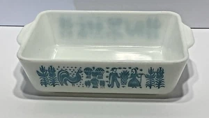 Pyrex Amish Blue ButterPrint 503 Refrigerator Fridge Dish 1.5 Qt Turquoise White - Picture 1 of 7