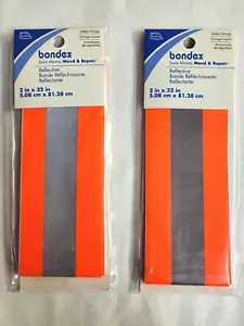 Lotto 2 Confezioni Nastro Sicurezza Bondex Ferro Su Arancione Riflettente 2" x 32" Esterno - Foto 1 di 2
