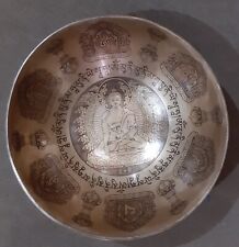 Tibetan Singing Bowl lord Buddha Etched and Hand made