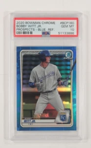 2020 Bowman Chrome Prospects Bobby Witt Jr. Blaue Refraktoren #BCP-160 PSA 10 - Bild 1 von 3