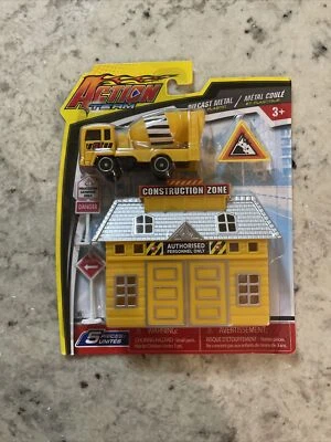 Action Team Construction - Cement Truck  Die Cast Metal & Plastic 5 Pcs New - Image 1 of 2
