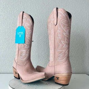 Botas de Vaquero Lane SMOKESHOW Mujer 9 Cuero Rosa Vaquera Occidental Media Pantorrilla Alta - Imagen 1 de 14