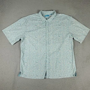 Tori Richard Shirt Mens Size 2XL Blue Fish Print Nylon Button Up Short Sleeve - Picture 1 of 8