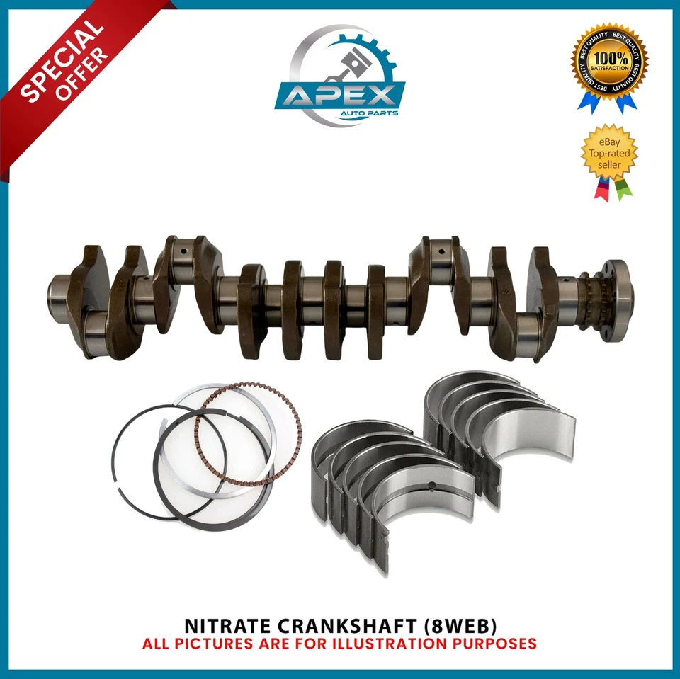 BMW 3 5 6 7 X3 X4 X5 X6 3.0D N57D30 N57D30A N57D30B CRANKSHAFT+BEARINGS+P/RING - Image 1 of 4