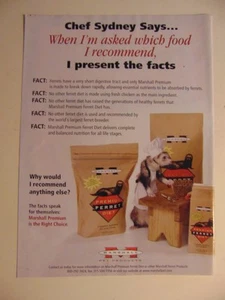 2004 Marshall Premium FERRET Diet Food Chef Sydney Tecommends print ad - Picture 1 of 1