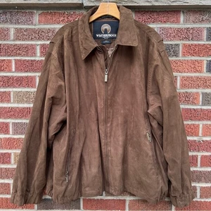 Weather Proof Brown Suede Full Zip Up Collared Jacket - Picture 1 of 4