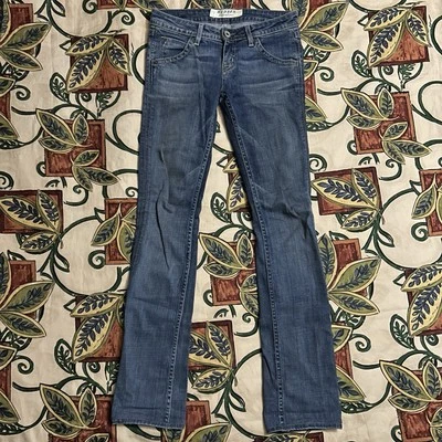 Pantalones de mezclilla Hudson de tiro bajo hechos en EE. UU. para mujer talla 26 (29x31) azul lavado medio Foto 1 de 4