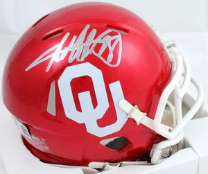 Von Adrian Peterson signierter Oklahoma Sooners Speed Mini Helm - Beckett W Holo - Bild 1 von 10