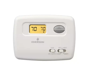 Termostato Emerson 1F70-111, no programable, bomba de calor (2H,1C) - blanco Foto 1 de 2