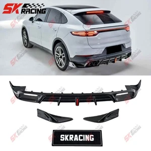 Rear Bumper Lip+Side Splitters Kits For Porsche Cayenne Coupe/SUV 19+ Dry Carbon - Foto 1 di 27
