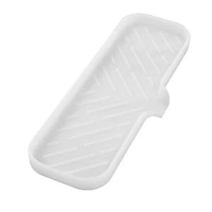 Silicone Bathroom Soap Dishes with Drain Spout-Bathroom and Kitchen Sink Orga... - Foto 1 di 9