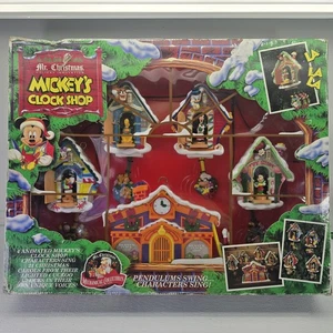 Vintage 1993 Mr Christmas Topolino Orologio Negozio 21 Canti Pendolo Altalena, Canta NOB  - Foto 1 di 24