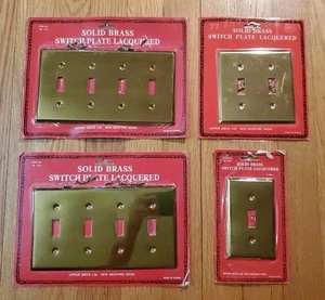 Lote De Colección De 4 Cubiertas De Placa De Interruptor De Latón Sólido NUEVO STOCK ANTIGUO 1 Cubierta Superior Abierta - Imagen 1 de 8