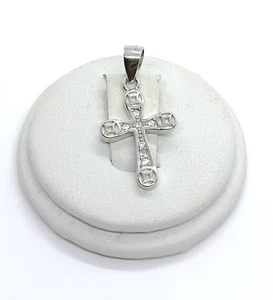 Ciondolo croce in argento 925/1000 con zirconi bianchi - Foto 1 di 4